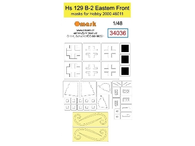 Hs 129 B-2 Eastern Front Mask (For Hobby 2000 48011) - zdjęcie 1