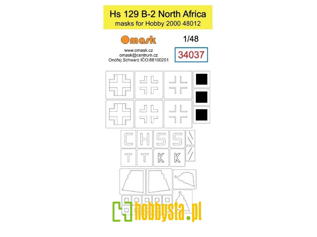 Hs 129 B-2 North Africa Mask (For Hobby 2000 48012) - zdjęcie 1 Hs 129 B-2 North Africa Mask (For Hobby 2000 48012) - zdjęcie 1