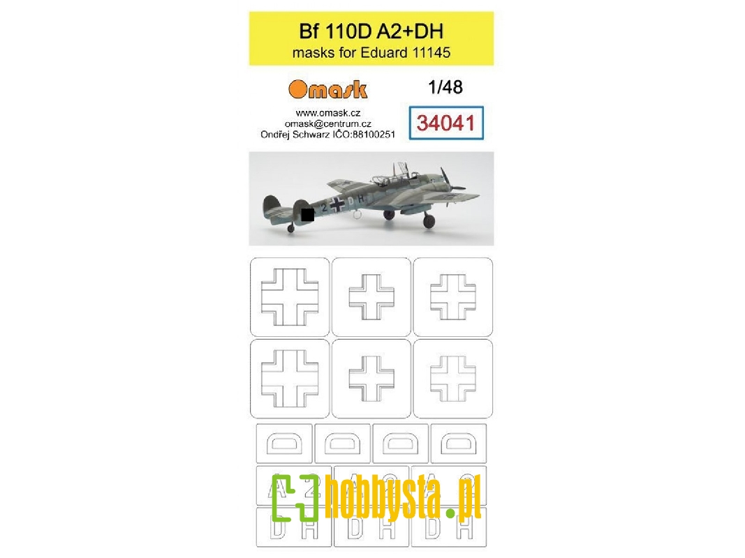 Bf 110d A2+dh Mask (For Eduard 11145) - zdjęcie 1 Bf 110d A2+dh Mask (For Eduard 11145) - zdjęcie 1