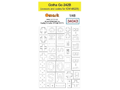 Gotha Go 242b Mask (Crosses And Codes For Icm 48225) - zdjęcie 1