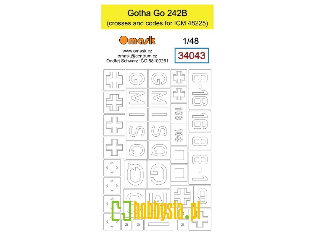 Gotha Go 242b Mask (Crosses And Codes For Icm 48225) - zdjęcie 1 Gotha Go 242b Mask (Crosses And Codes For Icm 48225) - zdjęcie 1