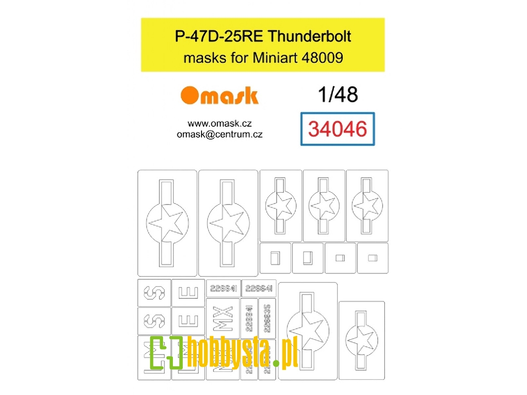 P-47d-25re Thunderbold Masks (For Miniart 48009) - zdjęcie 1 P-47d-25re Thunderbold Masks (For Miniart 48009) - zdjęcie 1
