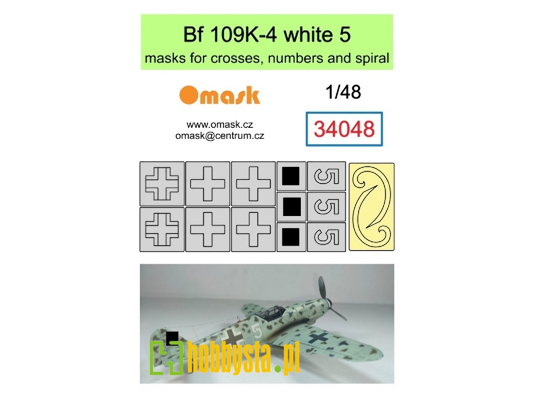 Bf 109k-4 White 5 (Masks For Crosses, Numbers And Spiral) - zdjęcie 1 Bf 109k-4 White 5 (Masks For Crosses, Numbers And Spiral) - zdjęcie 1