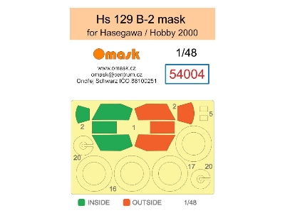 Henschel Hs-129 B-2 Masks (For Hasegawa / Revell / Hobby 2000 Kits) - zdjęcie 1