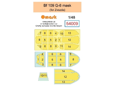 Messerschmitt Bf 109 G-6 Masks (For Zvezda Kits) - zdjęcie 1