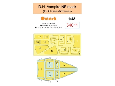 De Havilland Vampire Nf Masks (For Classic Airframes Kits) - zdjęcie 1