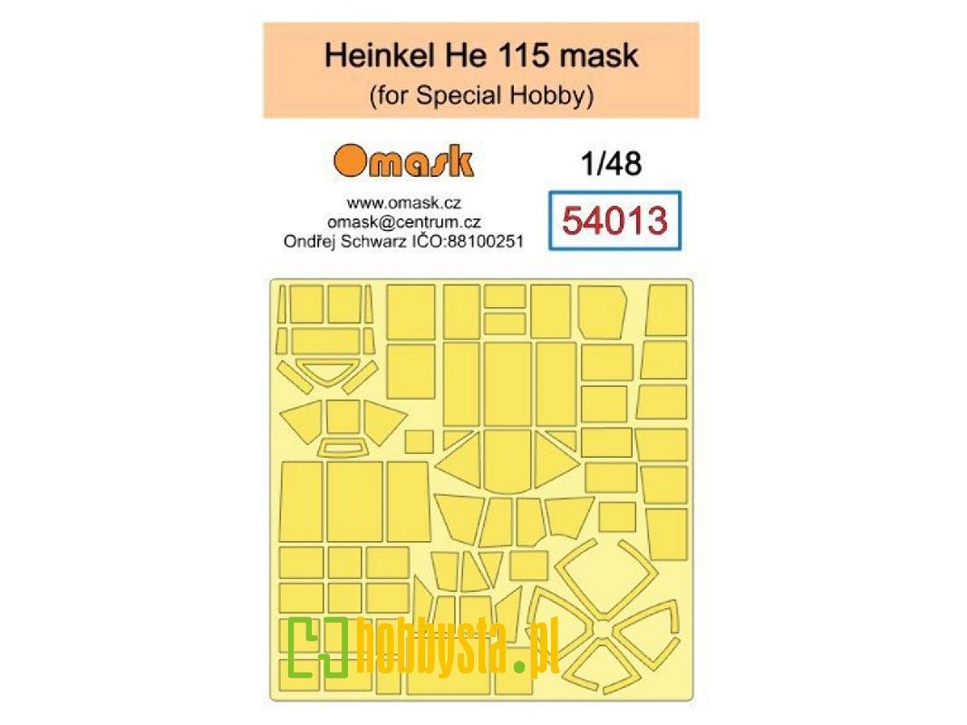 Heinkel He-115 Masks (For Special Hobby Kits) - zdjęcie 1 Heinkel He-115 Masks (For Special Hobby Kits) - zdjęcie 1