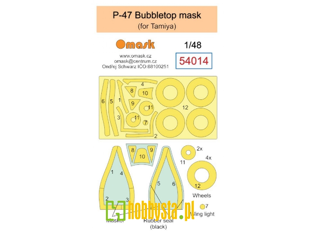 Republic P-47 Bubbletop Masks (For Tamiya Kits) - zdjęcie 1