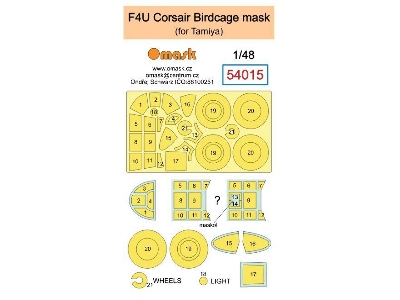 Vought F4u Corsair Birdcage Masks (For Tamiya Kits) - zdjęcie 1