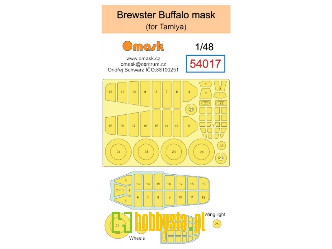 Brewster Buffalo Masks (For Tamiya Kits) - zdjęcie 1 Brewster Buffalo Masks (For Tamiya Kits) - zdjęcie 1