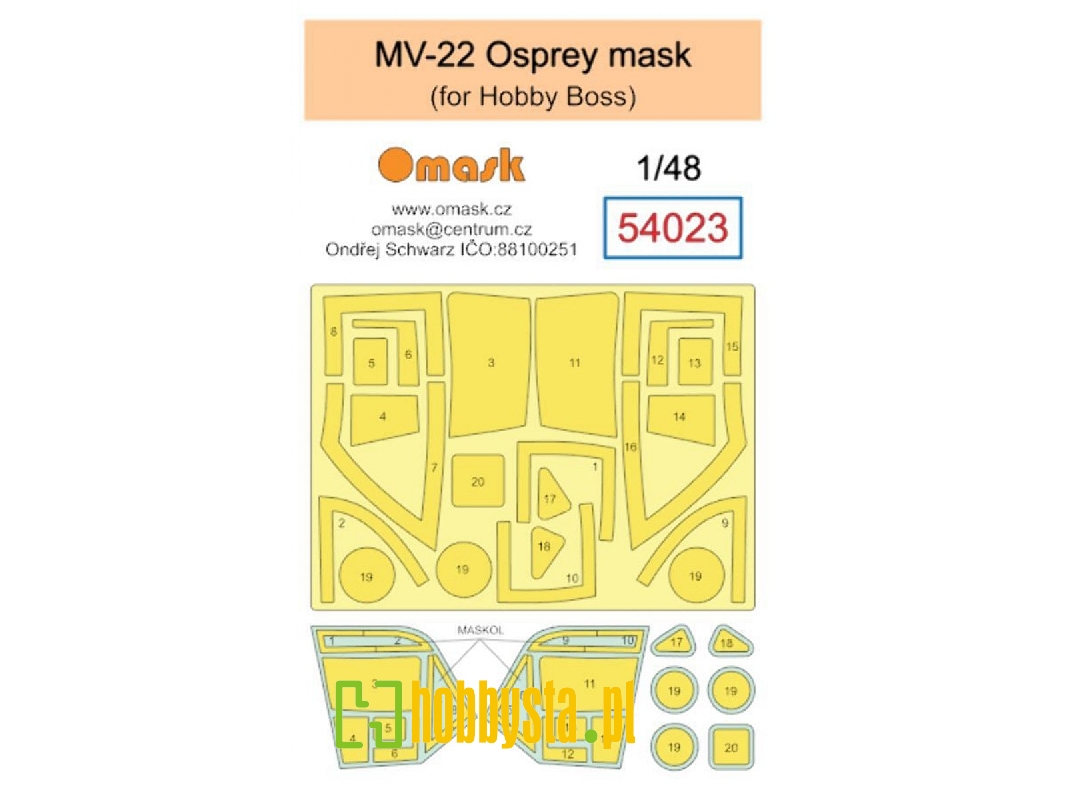 Boeing Mv-22 Osprey Masks (For Hobby Boss Kits) - zdjęcie 1 Boeing Mv-22 Osprey Masks (For Hobby Boss Kits) - zdjęcie 1