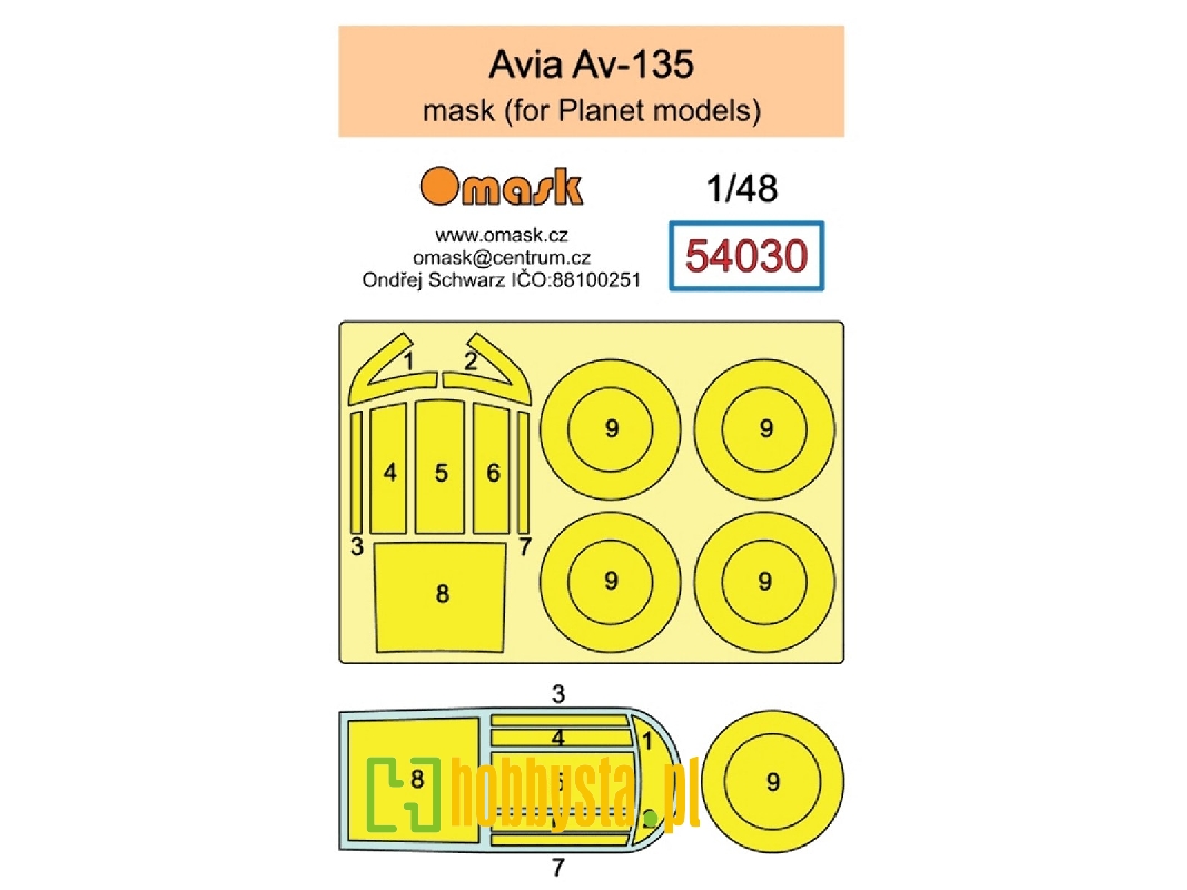 Avia Av-135 Masks (For Planet Models Kits) - zdjęcie 1 Avia Av-135 Masks (For Planet Models Kits) - zdjęcie 1
