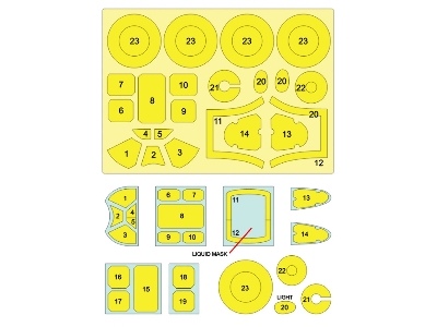 North American P-51 B Mustang Masks (For Tamiya Kits) - zdjęcie 2