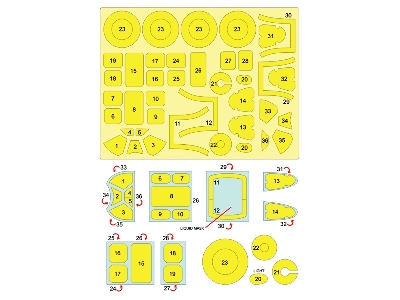 North American P-51 B Mustang Double-sided Masks (For Tamiya Kits) - zdjęcie 2