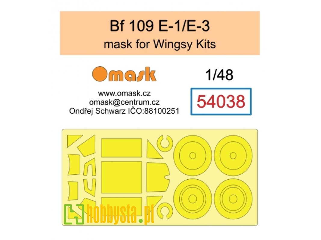 Messerschmitt Bf-109 E-1 / E-3 Mask (For Wingsy Kits) - zdjęcie 1 Messerschmitt Bf-109 E-1 / E-3 Mask (For Wingsy Kits) - zdjęcie 1