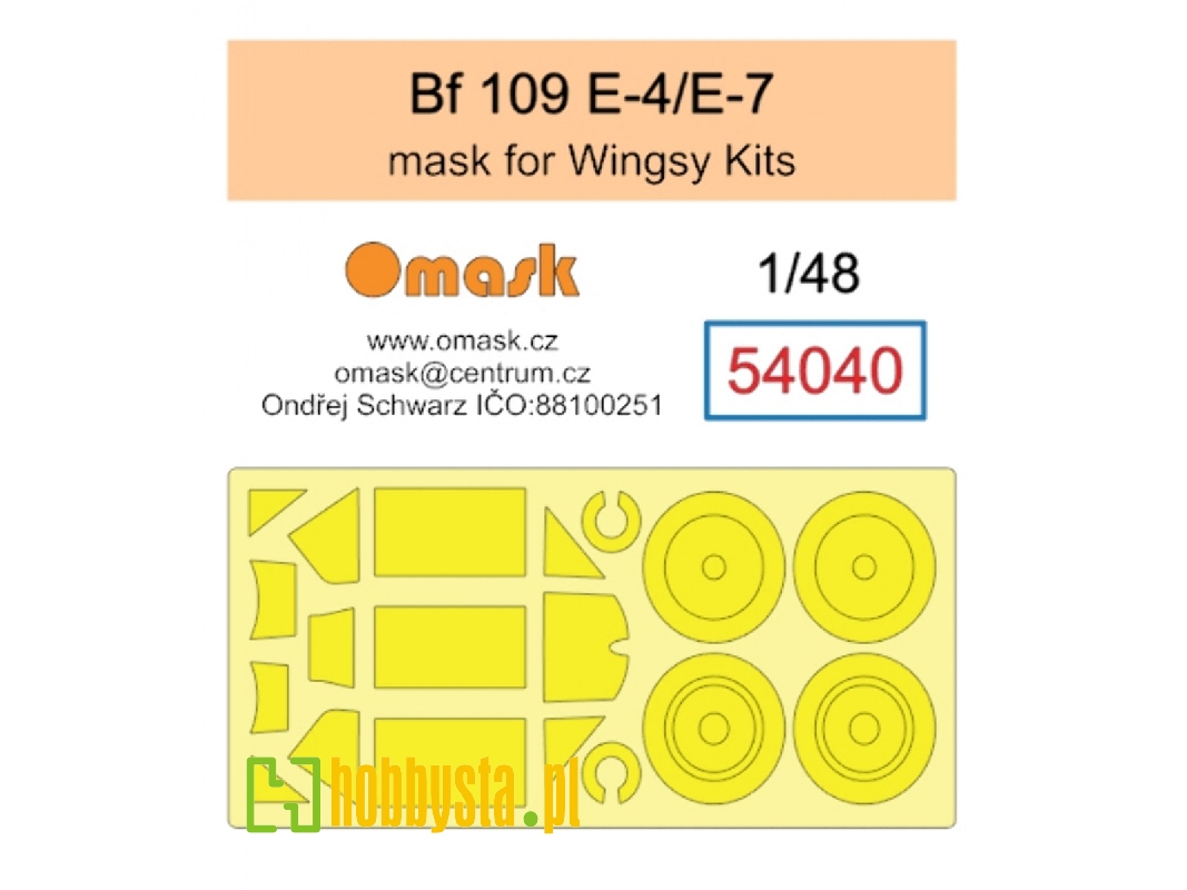 Messerschmitt Bf-109 E-4 / E-7 Masks (For Wingsy Kits) - zdjęcie 1 Messerschmitt Bf-109 E-4 / E-7 Masks (For Wingsy Kits) - zdjęcie 1