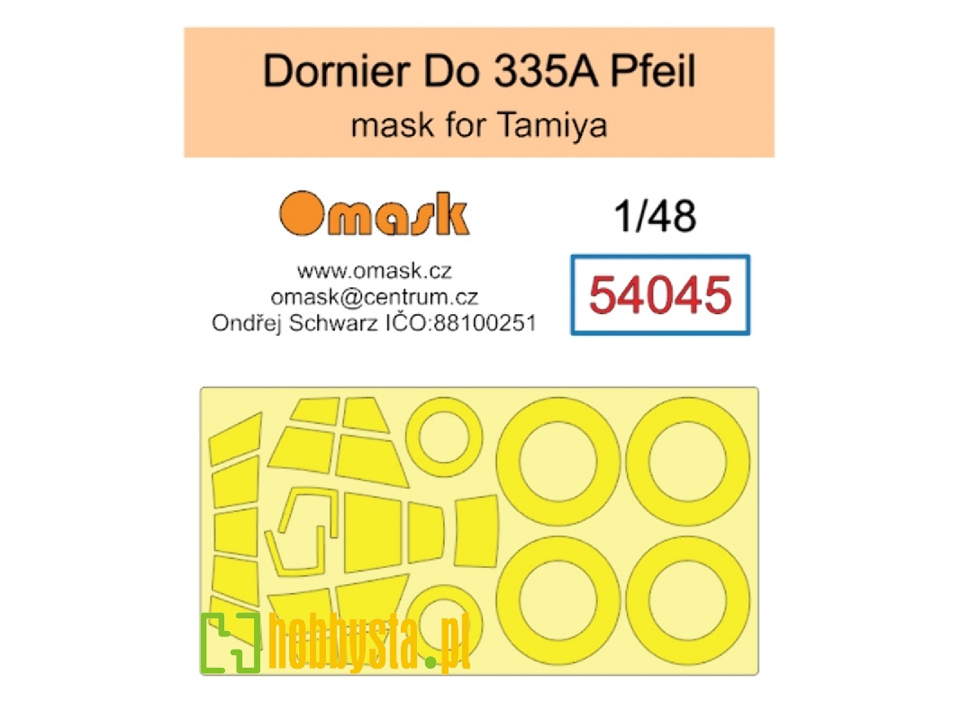 Dornier Do 335 A Pfeil Masks (For Tamiya Kits) - zdjęcie 1