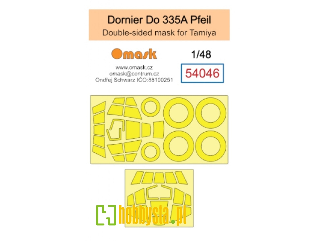Dornier Do 335 A Pfeil Double-sided Masks (For Tamiya Kits) - zdjęcie 1 Dornier Do 335 A Pfeil Double-sided Masks (For Tamiya Kits) - zdjęcie 1