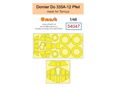 Dornier Do 335 A-12 Pfeil Masks (For Tamiya Kits) - zdjęcie 1