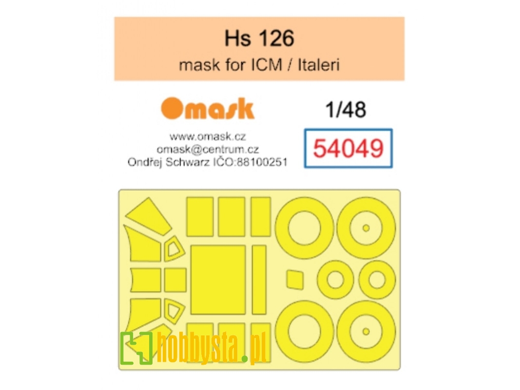 Henschel Hs 126 Masks (For Icm / Italeri Kiits) - zdjęcie 1 Henschel Hs 126 Masks (For Icm / Italeri Kiits) - zdjęcie 1