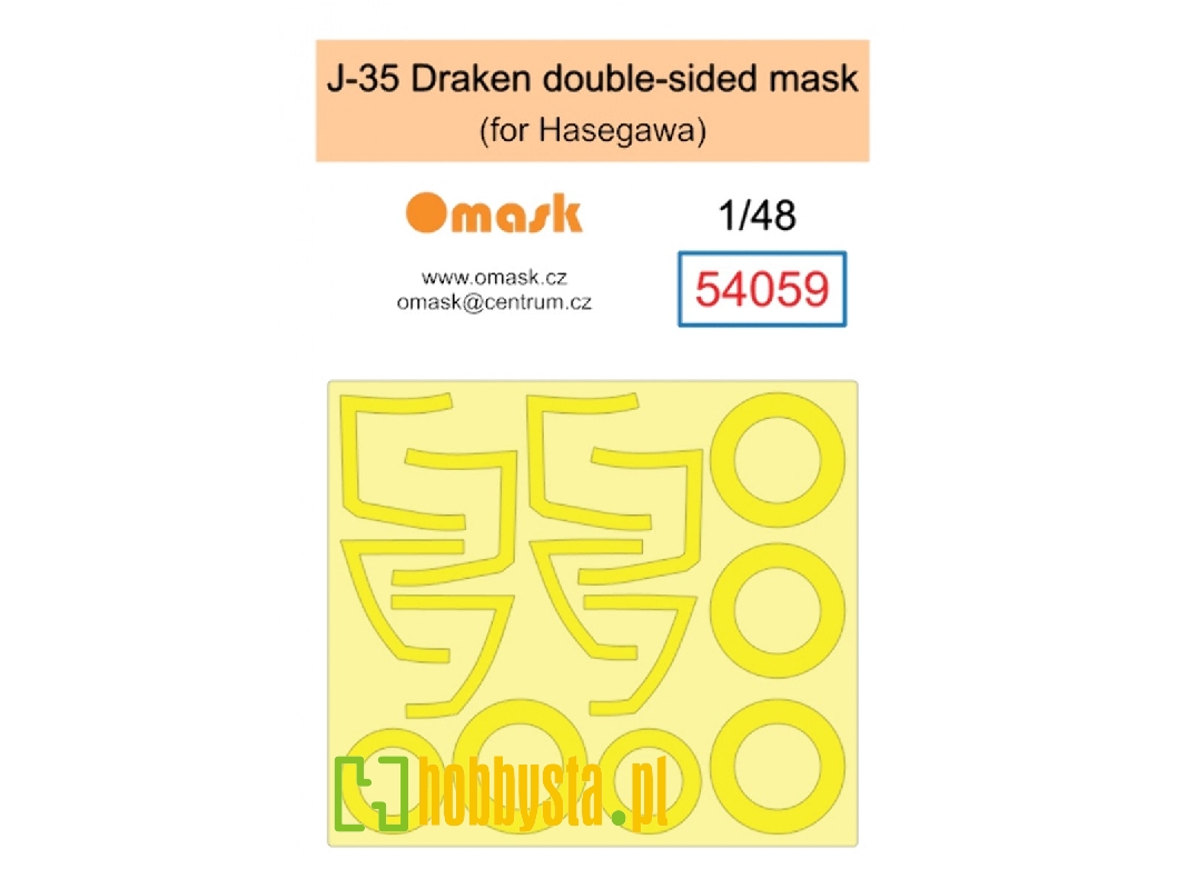 J-35 Draken Double Sided Mask (For Hasegawa) - zdjęcie 1 J-35 Draken Double Sided Mask (For Hasegawa) - zdjęcie 1