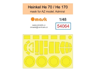 Heinkel He 70 / He 170 Mask (For Az Model, Admiral) - zdjęcie 1