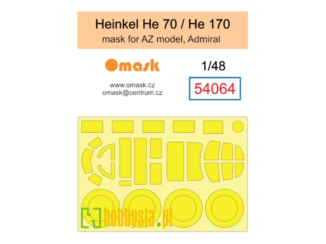 Heinkel He 70 / He 170 Mask (For Az Model, Admiral) - zdjęcie 1 Heinkel He 70 / He 170 Mask (For Az Model, Admiral) - zdjęcie 1