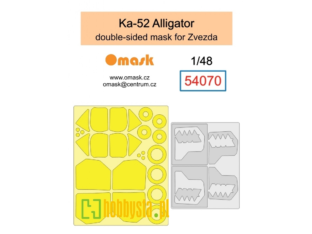 Kamov Ka-52 Alligator - Double Sided Mask (For Zvezda) - zdjęcie 1 Kamov Ka-52 Alligator - Double Sided Mask (For Zvezda) - zdjęcie 1
