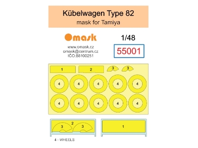 Kübelwagen Type 82 Masks (For Tamiya Kits) - zdjęcie 2