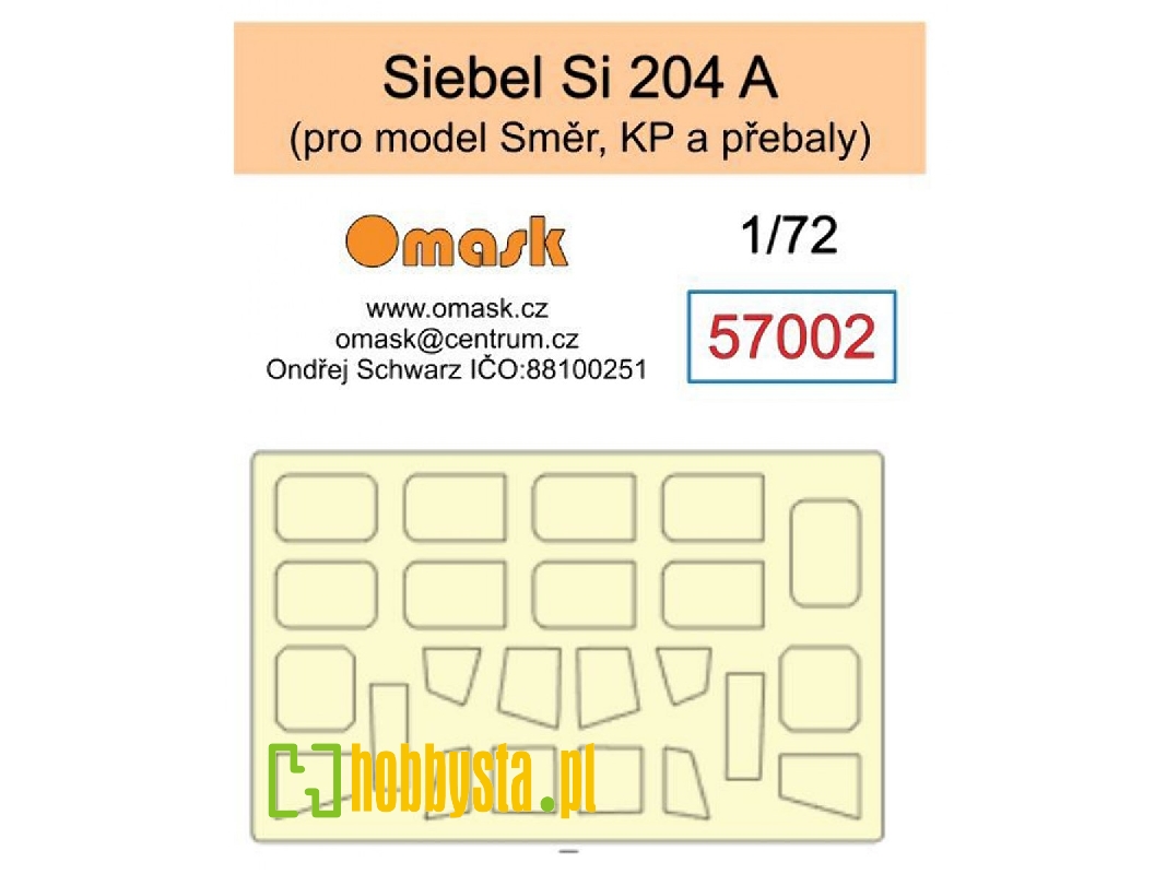 Siebel Si 204 A Masks (For Smer / Kp Kits) - zdjęcie 1 Siebel Si 204 A Masks (For Smer / Kp Kits) - zdjęcie 1