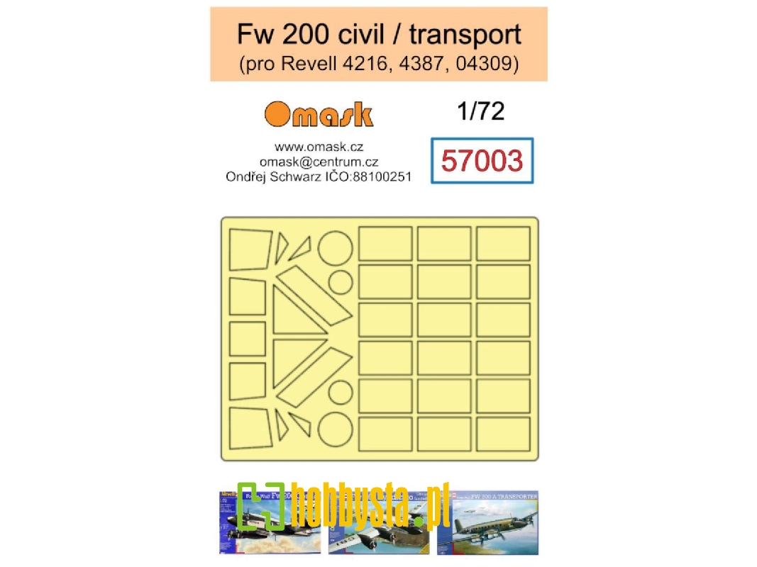 Focke-wulf Fw 200 Civil And Transport Version Masks (For Revell Kits) - zdjęcie 1