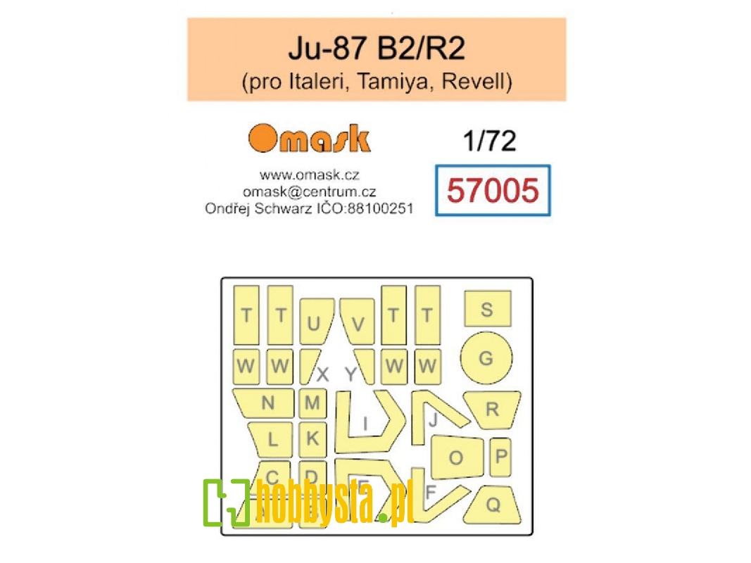 Junkers Ju-87 B-2 / R-2 Masks (For Italeri / Revell / Tamiya Kits) - zdjęcie 1
