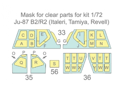 Junkers Ju-87 B-2 / R-2 Masks (For Italeri / Revell / Tamiya Kits) - zdjęcie 2