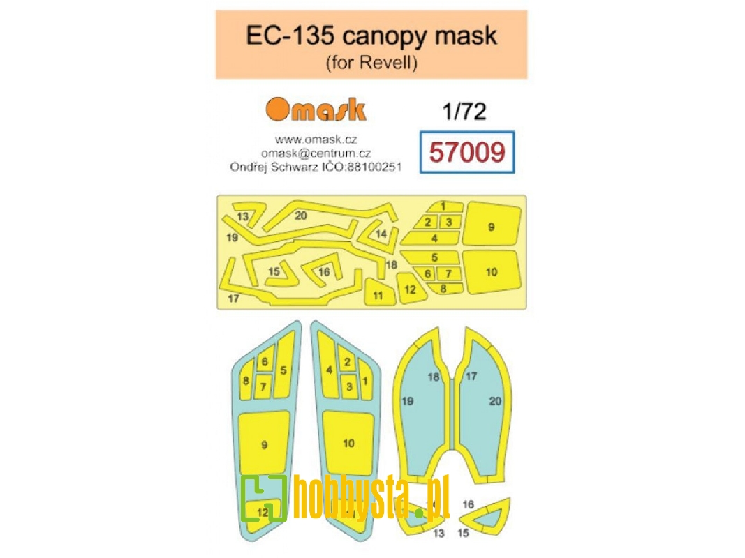 Eurocopter Ec-135 Canopy Masks (For Revell Kits) - zdjęcie 1