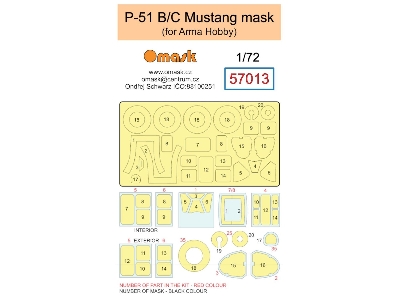 North American P-51 B/C Mustang Masks (For Arma Hobby Kits) - zdjęcie 1