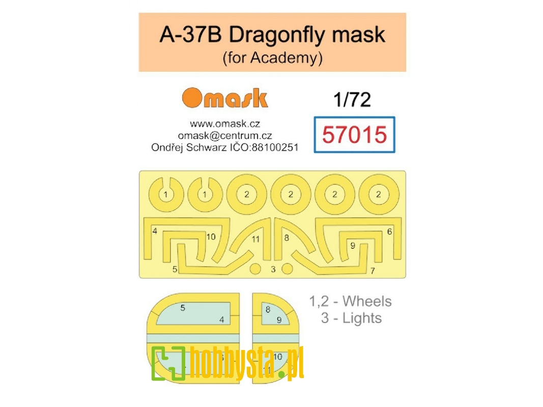 Cessna A-37 B Dragonfly Masks (For Academy Kits) - zdjęcie 1