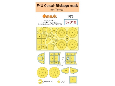 Vought F4u Corsair Birdcage Mask (For Tamiya Kits) - zdjęcie 1