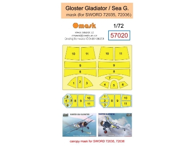 Gloster Gladiator / Sea Gladiator Masks (For Sword 72035 And 72036 Kits) - zdjęcie 1