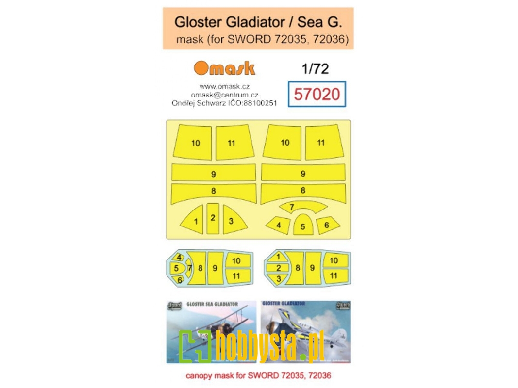 Gloster Gladiator / Sea Gladiator Masks (For Sword 72035 And 72036 Kits) - zdjęcie 1 Gloster Gladiator / Sea Gladiator Masks (For Sword 72035 And 72036 Kits) - zdjęcie 1