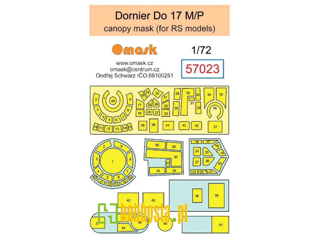 Dornier Do-17 M / P Masks (For Rs Models Kits) - zdjęcie 1 Dornier Do-17 M / P Masks (For Rs Models Kits) - zdjęcie 1