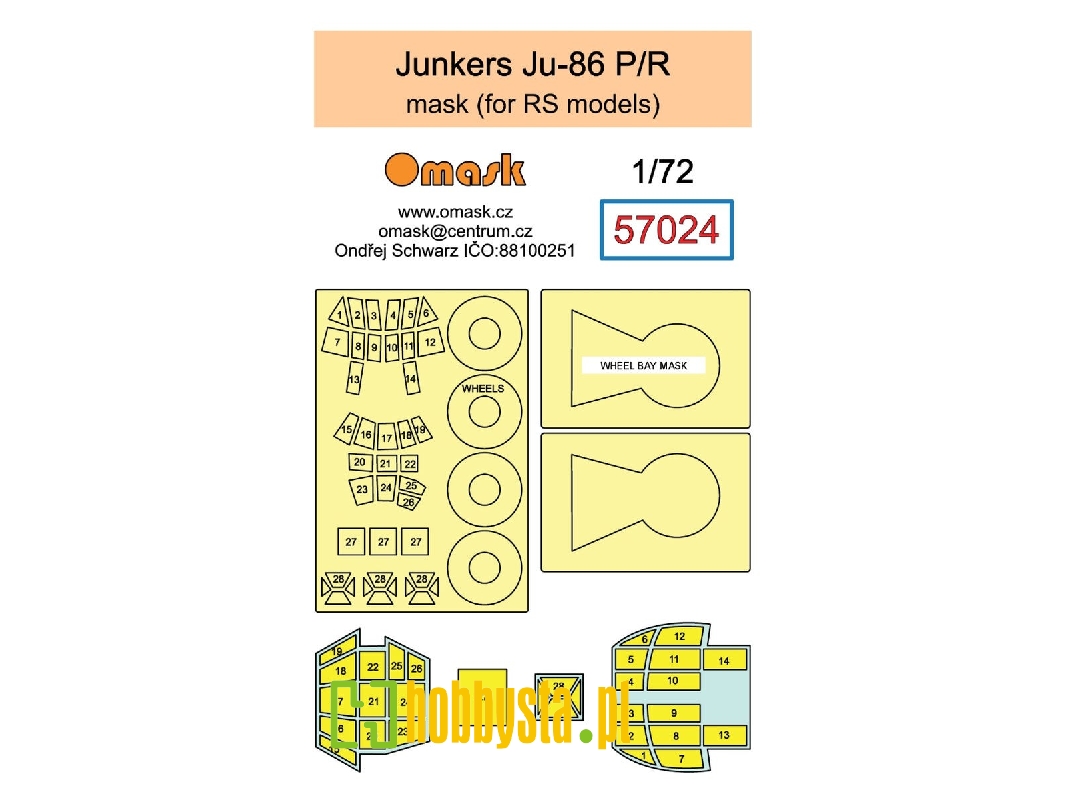 Junkers Ju-86 P/R Masks (For Rs Models Kits) - zdjęcie 1 Junkers Ju-86 P/R Masks (For Rs Models Kits) - zdjęcie 1