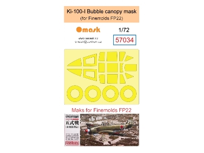 Ki-100-i Bubble Canopy Mask (For Finemolds Fp22) - zdjęcie 1