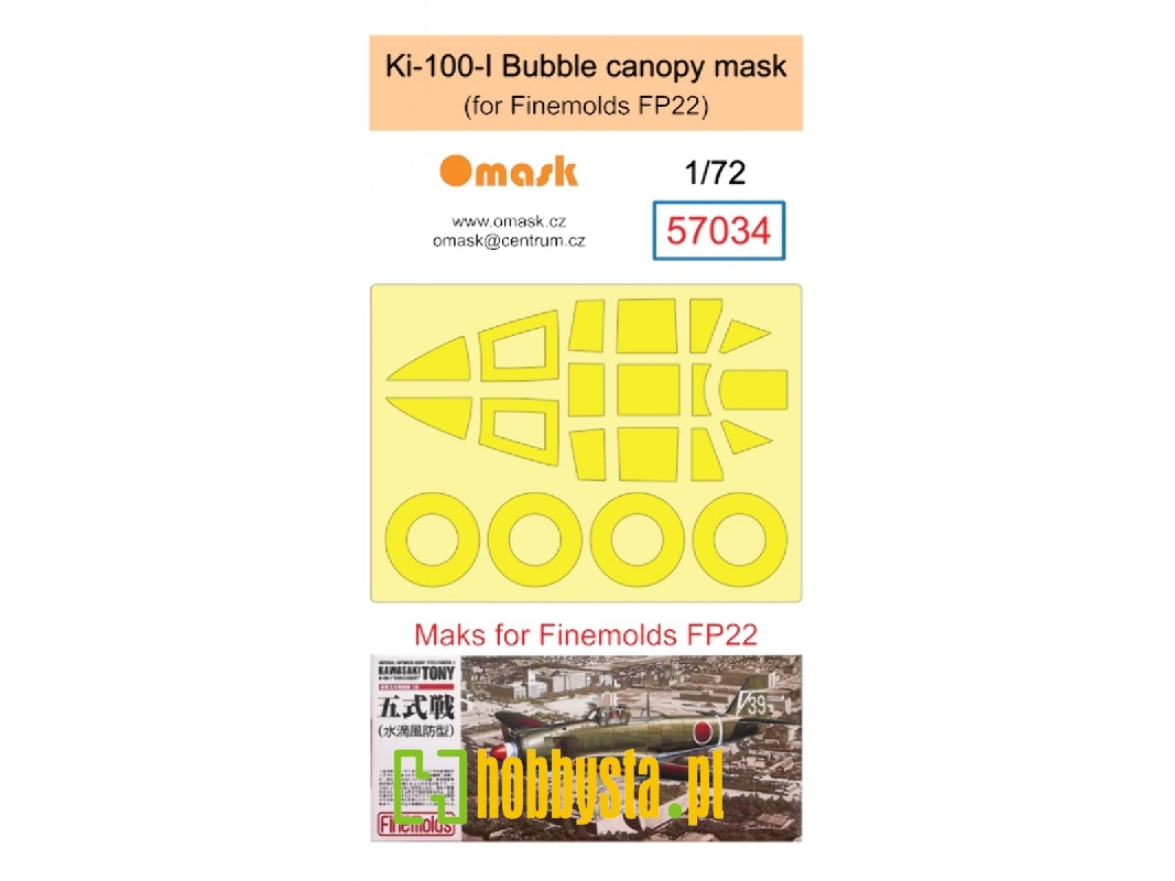 Ki-100-i Bubble Canopy Mask (For Finemolds Fp22) - zdjęcie 1