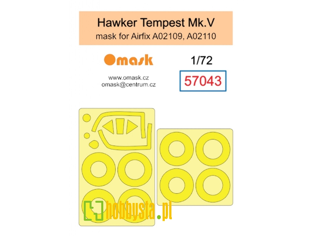 Hawker Tempest Mk.V Mask (For Airfix A02109, A02110) - zdjęcie 1 Hawker Tempest Mk.V Mask (For Airfix A02109, A02110) - zdjęcie 1