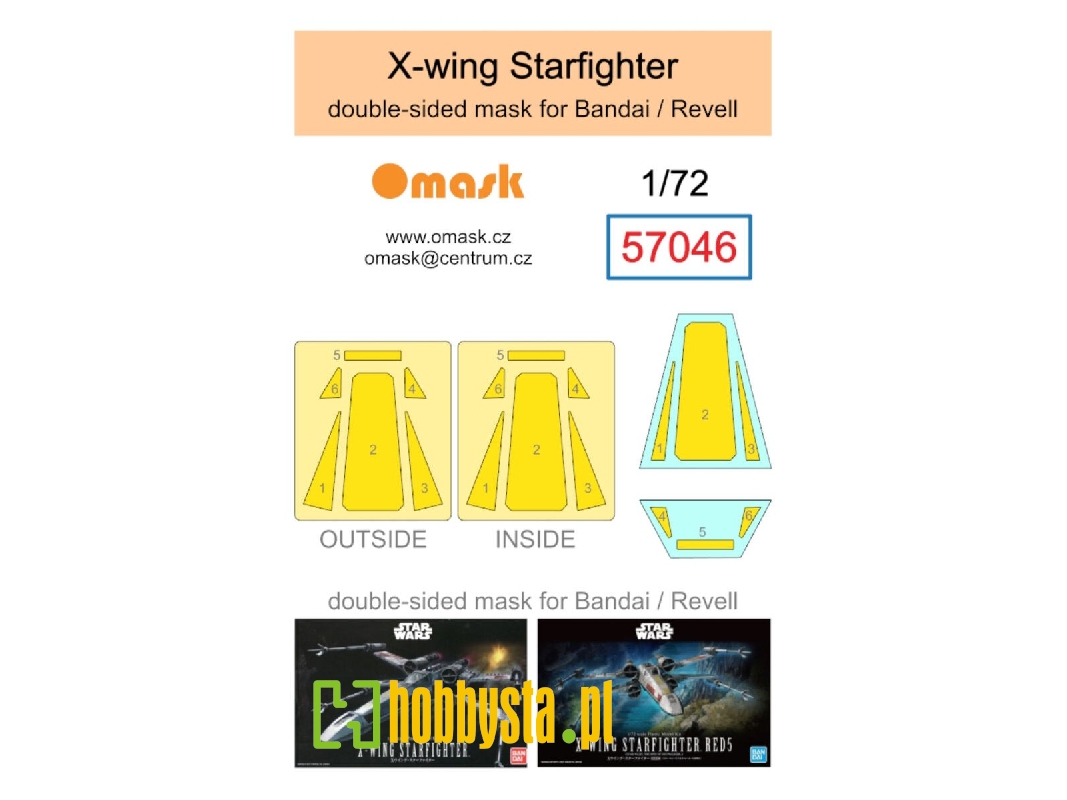 X-wing Starfighter - Double Sided Mask (For Bandai / Revell) - zdjęcie 1 X-wing Starfighter - Double Sided Mask (For Bandai / Revell) - zdjęcie 1