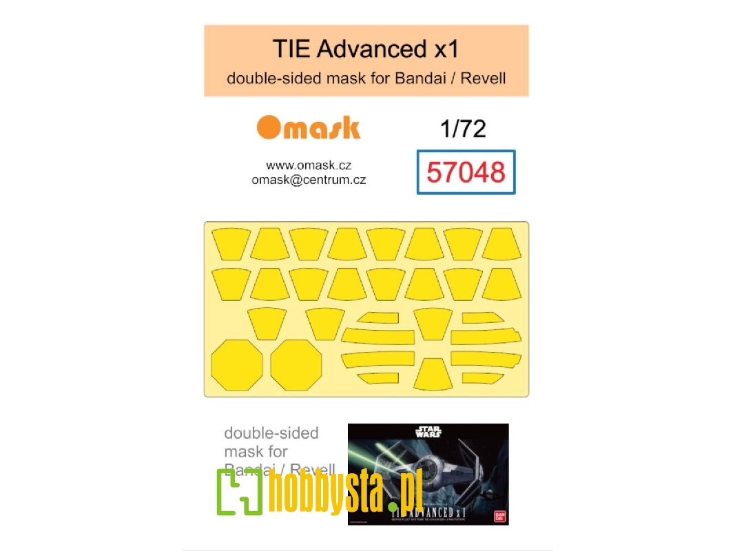 Tie Advanced X1 - Double Sided Mask (For Bandai/Revell) - zdjęcie 1 Tie Advanced X1 - Double Sided Mask (For Bandai/Revell) - zdjęcie 1
