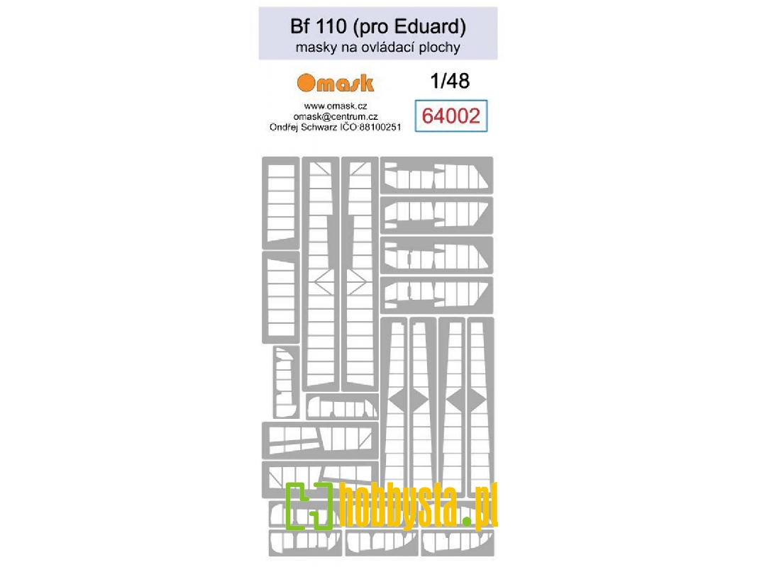 Bf 110 Masks For Control Surfaces (For Eduard) - zdjęcie 1