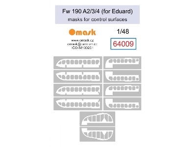 Focke-wulf Fw-190 A2/3/4 Masks For Control Surfaces (For Eduard Kits) - zdjęcie 1