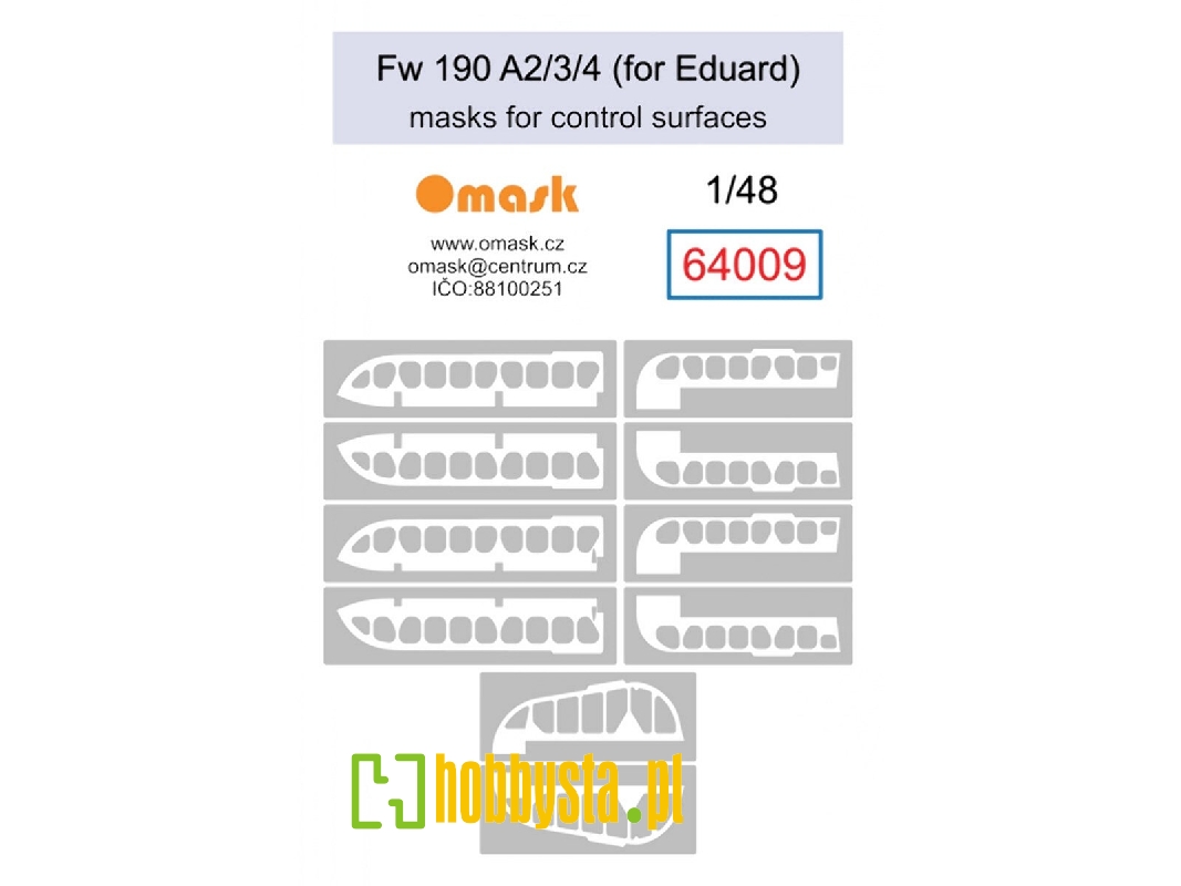Focke-wulf Fw-190 A2/3/4 Masks For Control Surfaces (For Eduard Kits) - zdjęcie 1