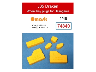 J35 Draken Wheel Bay Plugs (For Hasegawa) - zdjęcie 1